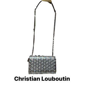 RARE Christian Louboutin Iridescent Paloma with Opal Iridescent Spikes Bag